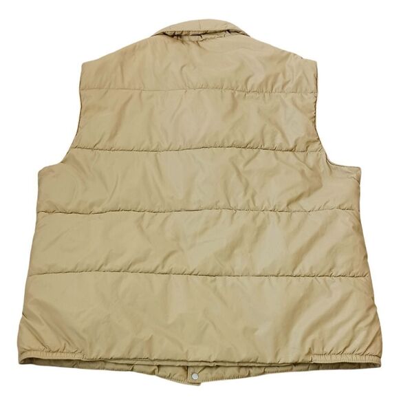 Vintage SEARS Puffer Vest Snap Closure Western Utility Pockets Tan Size 2XL Tall - Picture 8 of 13